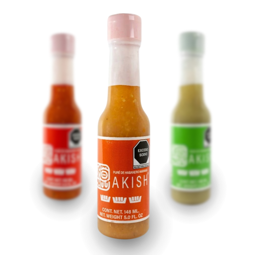 Pack De 3 Purés De Chile Habanero Akish 148 Ml - Picante